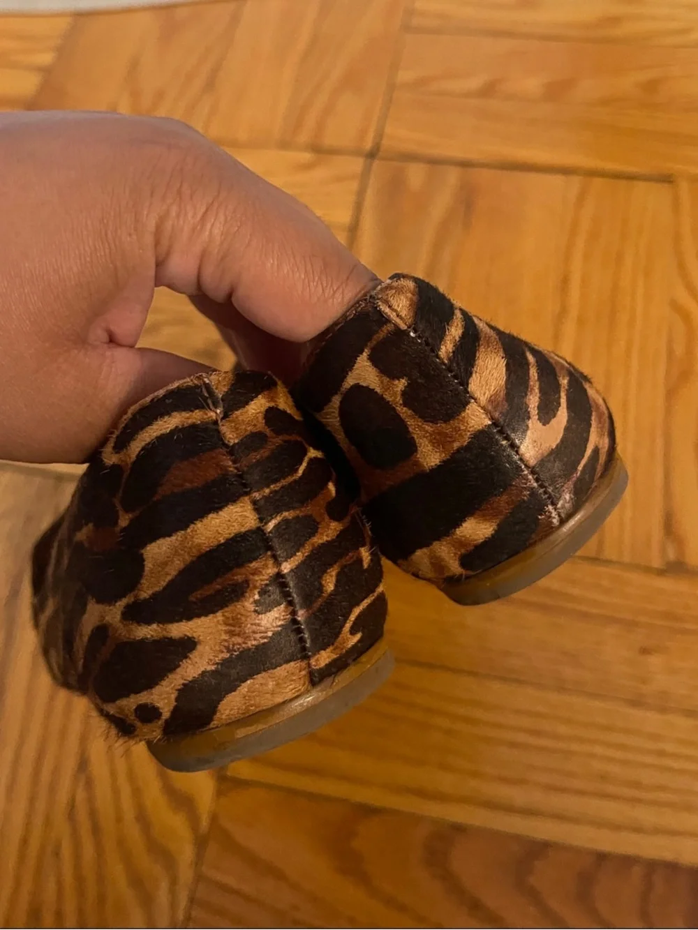 Madewell Leopard Print Pointed Toe Flats in Brown and Black